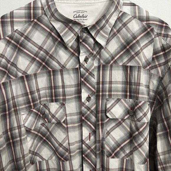 Cabelas Long Sleeve Button Shirt Mens 2XL Plaid Multicolor 100% Pima Cotton - Picture 3 of 5
